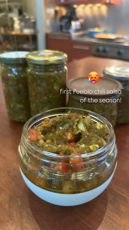 Jars of the first salsa verde of the season