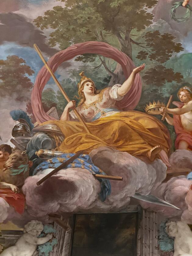 A painted ceiling fresco in Rome