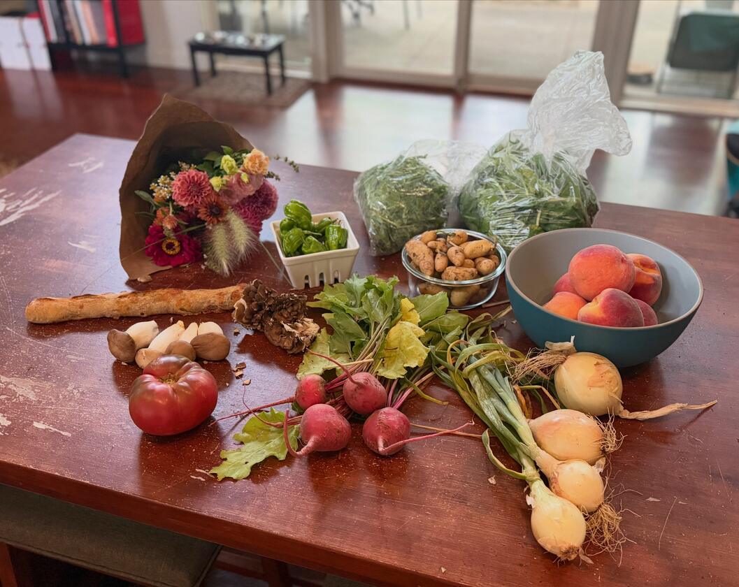 Vegetables arranged on a table