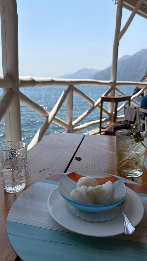 A table set above the sea
