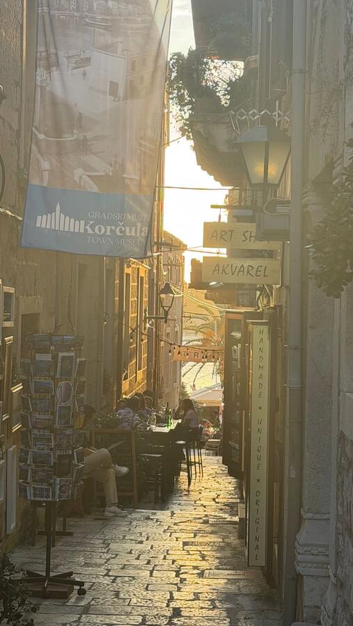 A misty stone alley