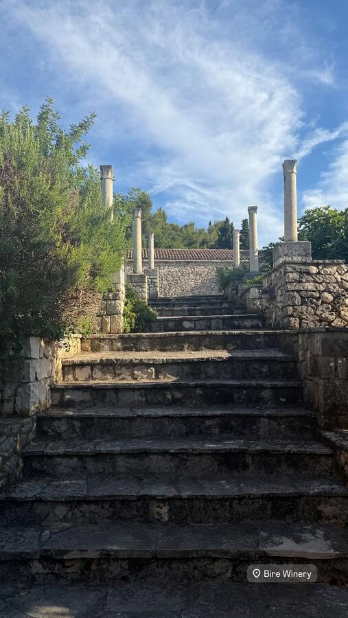 Stone stairs climbing between houses