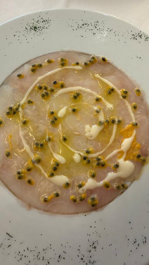 A plated dish at a Roman restaurant