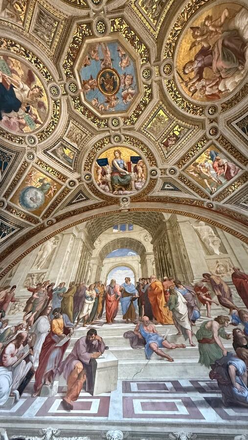 A painted vaulted ceiling